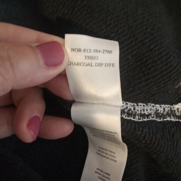 Rails Theo Dip Dye Sweatshirt Terry Cloth Charcoal Womens Xl - Picture 9 of 11